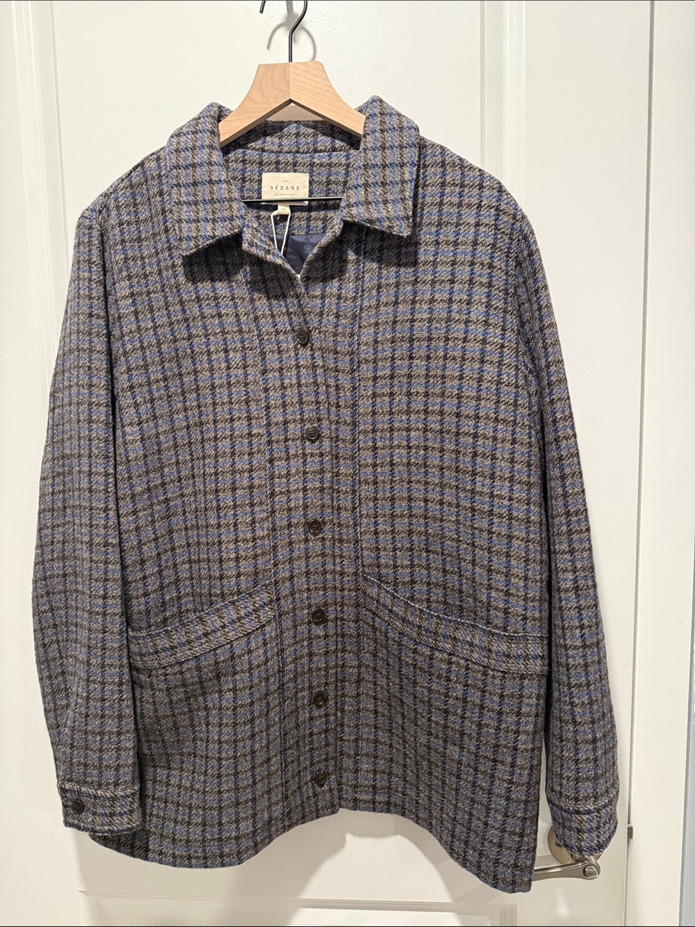 Sezane Will Jacket Edinburgh Check Print - Size XL